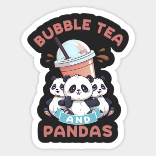 Bubble Tea And Pandas Sticker